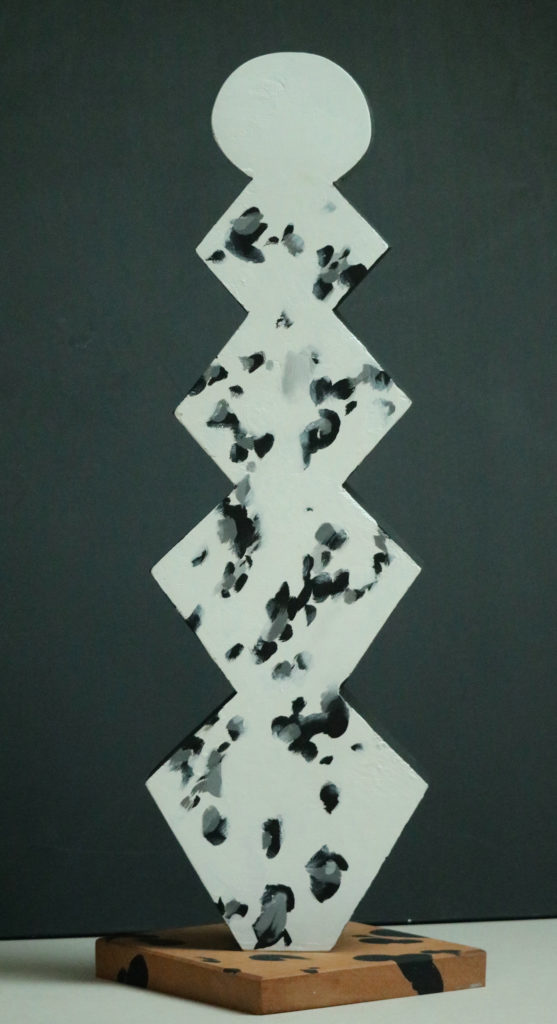 Dalmatian. Birch veneer, mahogany, aluminum, acrylic, by Ieva Caruka.